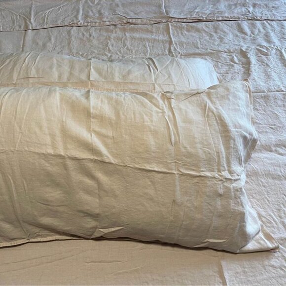 IKEA DYTÅG King Size Light Pink Linen Duvet Cover and 2 Pillowcases - Picture 8 of 12